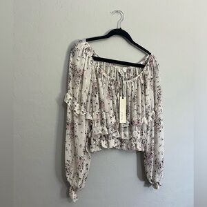 NWT Pinch Grow with Me Cream Floral Print Tiered Ruffled Long Sleeve Top
